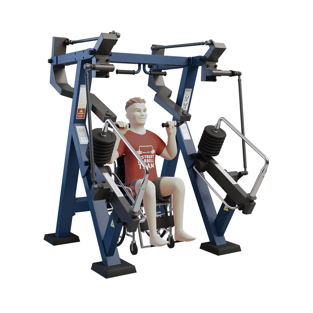 MB 7.56.3 Ferde mellnyomó gép (Incline Chest Press – akadálymentes, ferde mellizom gép)