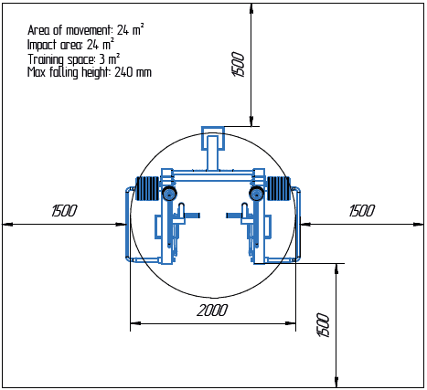 Területrajz - MB 7.45 Álló farizomnyomó gép (Standing Glute Press)