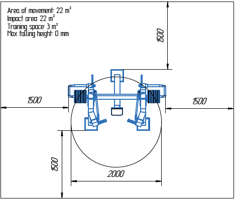 Területrajz - MB 7.52 Mellnyomó gép (Converging Chest Press)