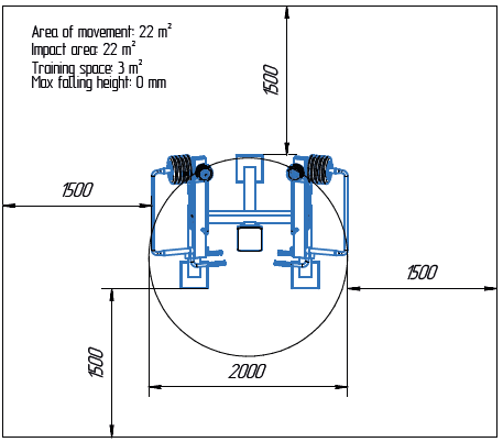 Területrajz - MB 7.54 Válledzőgép (Convergent Vertical Press)