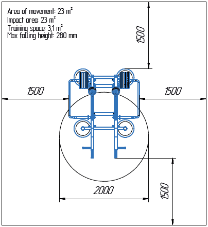 Területrajz - MB 7.66 Felhúzó gép / Deadlift állvány (Deadlift)