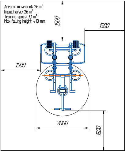 Területrajz - MB 7.67 Tricepsz nyomó gép (Seated Dips)