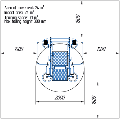 Területrajz - MB 7.85 Csípőfeltolás gép / Glute bridge gép (Glute Bridge)