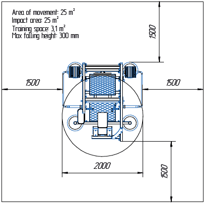 Területrajz - MB 7.86 Guggológép (Hack Squat)
